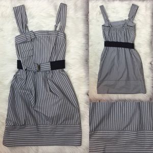 BCBGeneration Gray Nautical Striped Dress Size XS